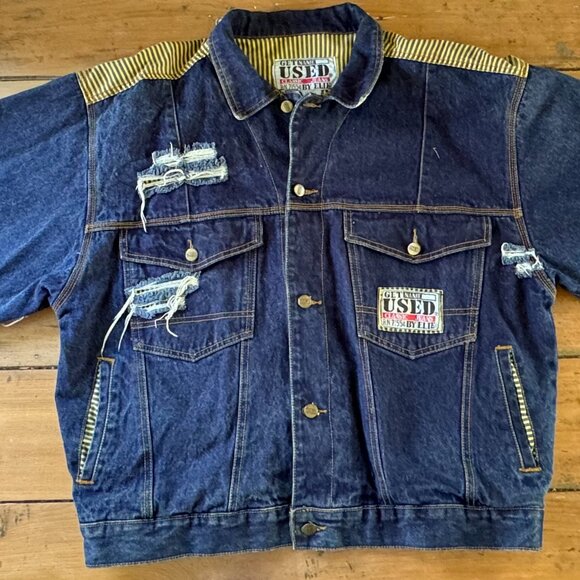 Vintage 1980's "Get Used" By Elie Distressed Jacket RN:71554 Sz. Large - Picture 4 of 9